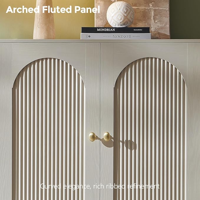 IFBUY Modern Sideboard Buffet Cabinet, Wooden Modular Coffee Bar Cabinets - Image 4