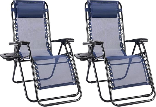Sweetcrispy Zero Gravity Chairs Set of 2, Outdoor Folding Reclining Lounge Chair by Sweetcrispy