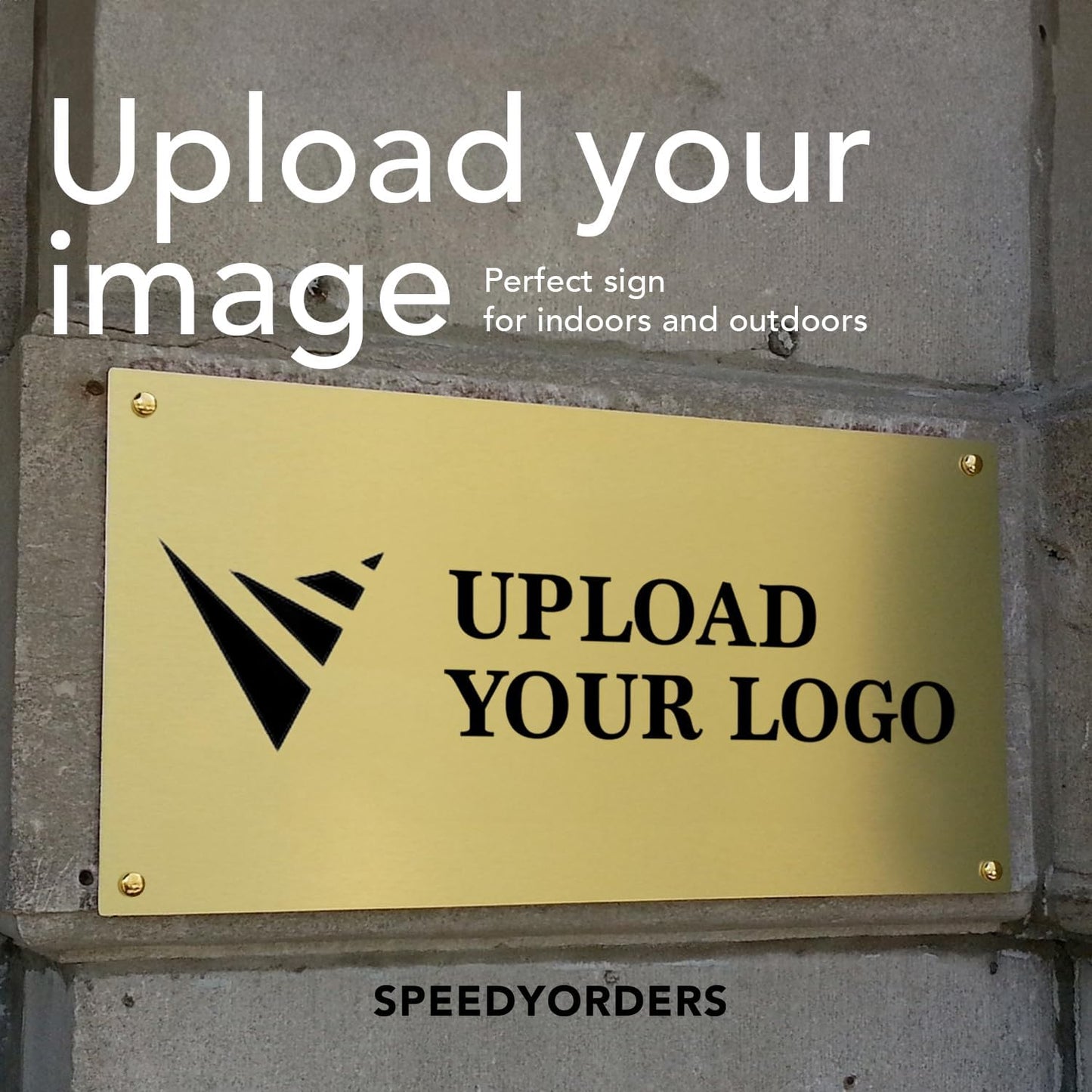 Custom Metal Signs, Personalized Aluminum, Customized Safety, Business Signs, Waterproof Outdoor, White Aluminum (Logo, 14x10 In)