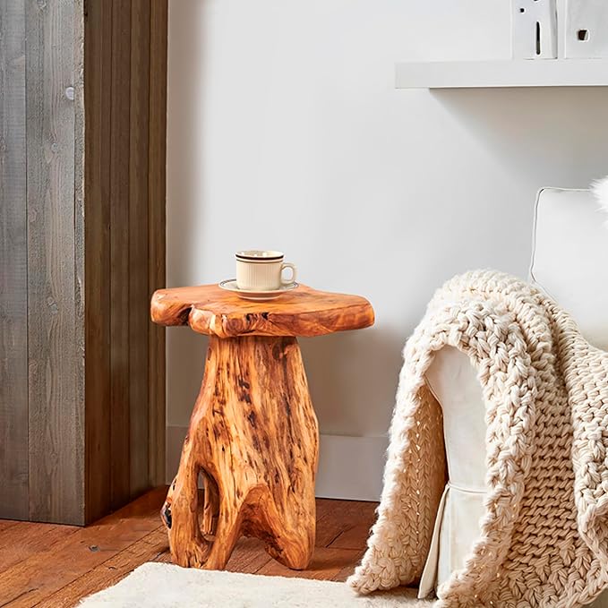 Greenage Cedar Roots Plant Stand Tree Stump End Table 13.5" x 16" x 19" H - Image 4