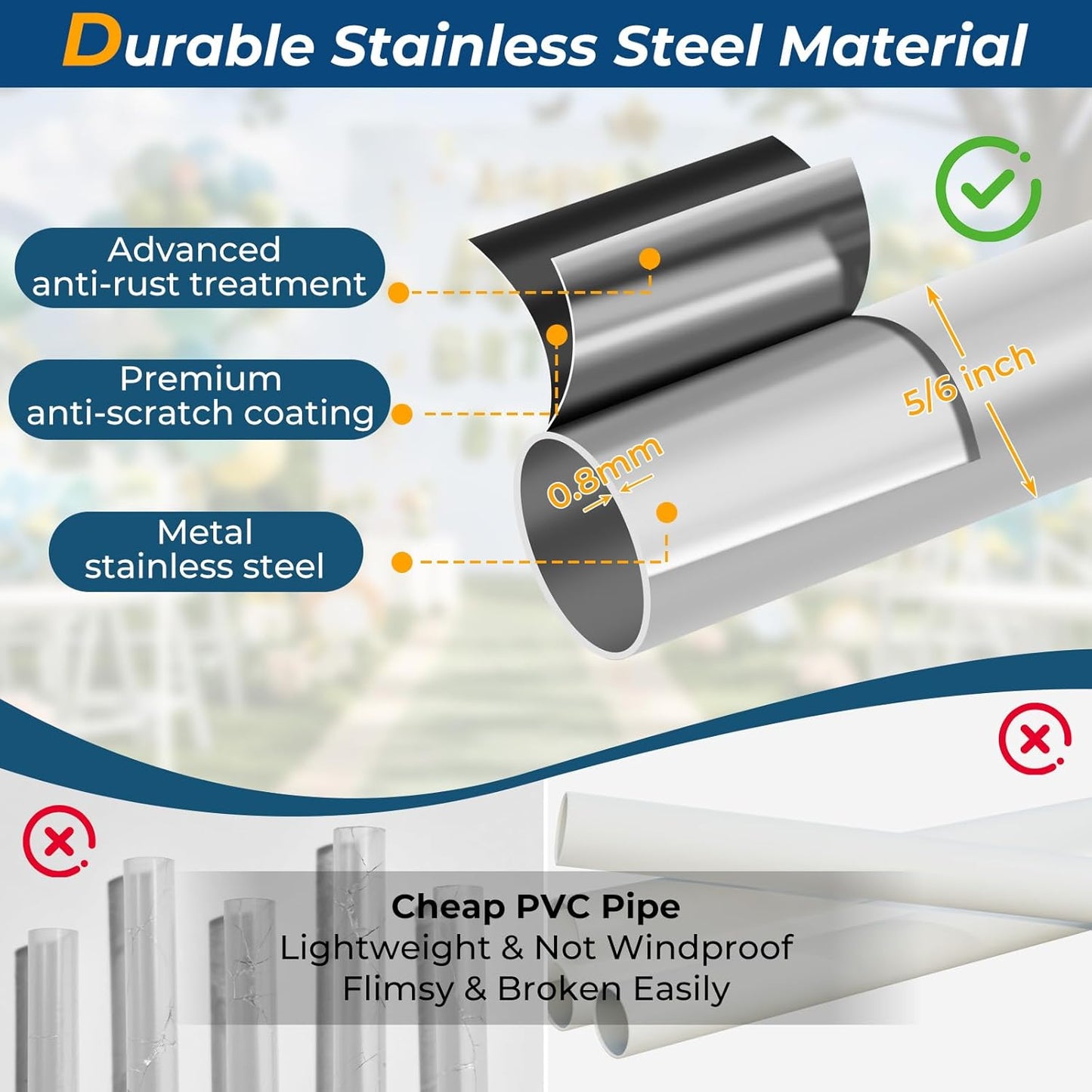 Balloon Stands for Floor Set of 2, Height Adjustable Splicing Metal Pole Balloon Column Stand for Birthday,Christmas,Halloween,Party,Events,Opening,Mall,Welcome Decorations, 1.3-5FT Tall, White