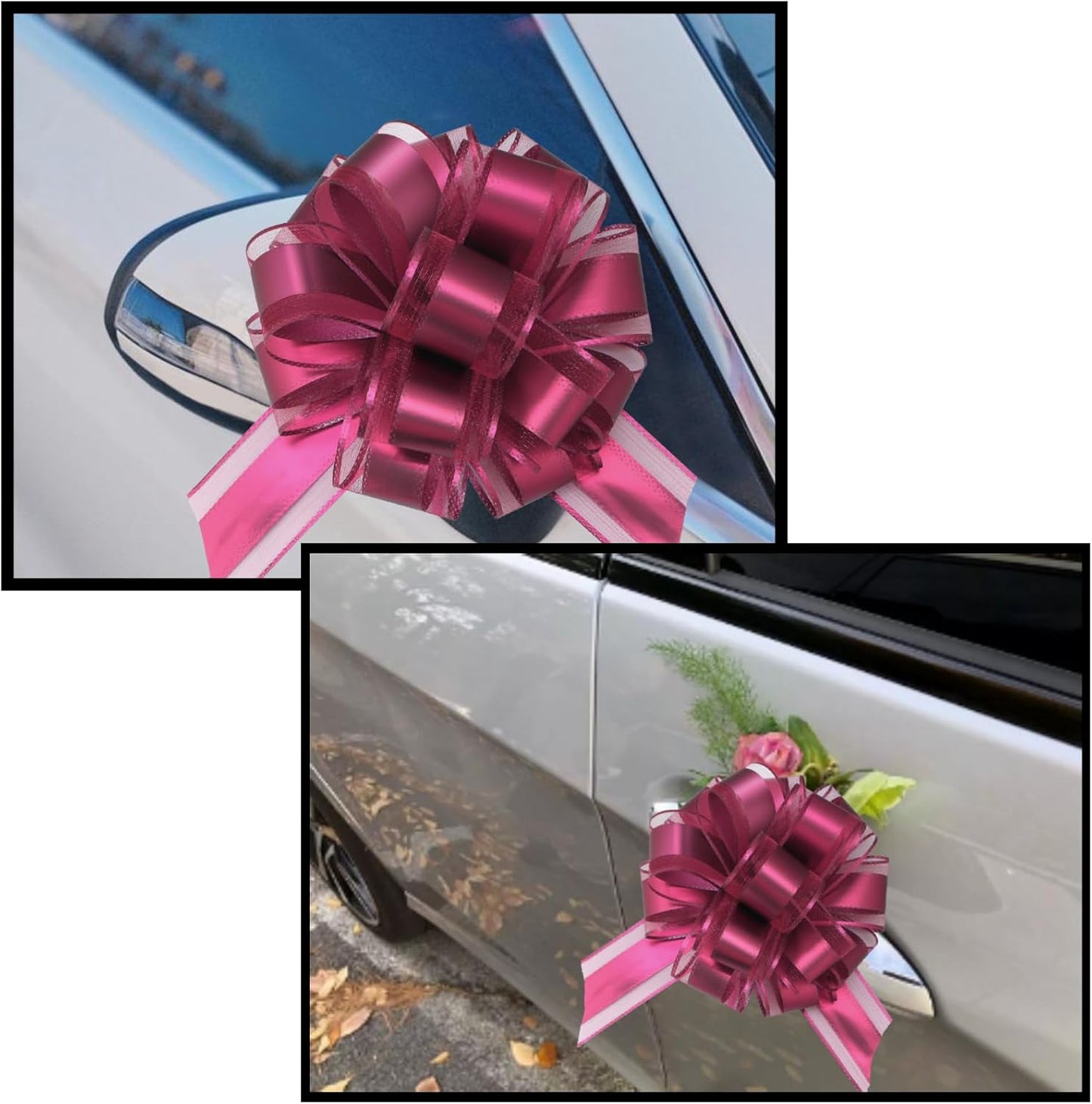 7 Pieces Large Pull Bows, 6 inche, Big Bow for Gift Wrapping, Christmas Party Birthday Gift, Wedding Baskets,Valentine's Day Gift Decorations, Flower Decoration (Wine red)