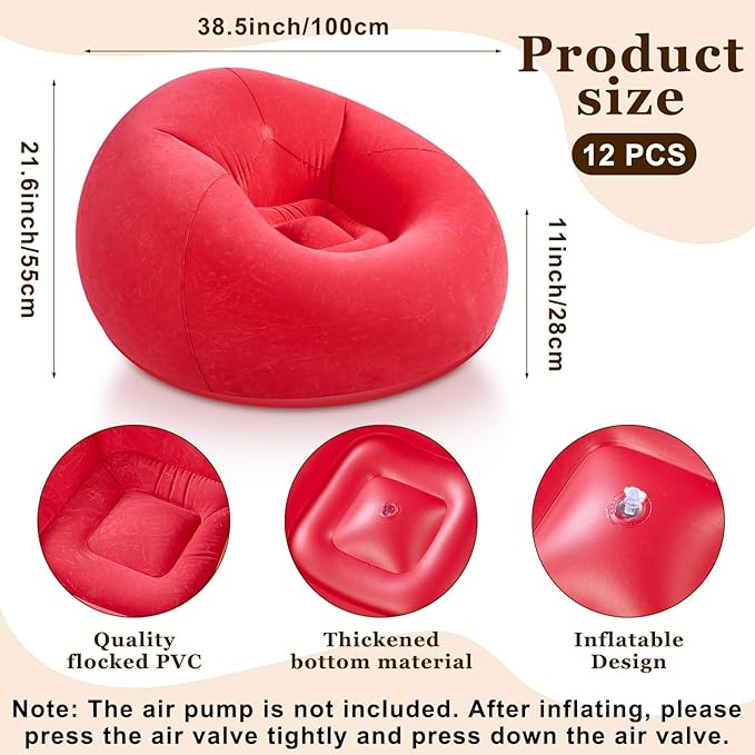 Realspring Inflatable Bean Bag Chairs Outdoor Blow up Camping Chairs Inflatable - Image 3