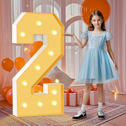 4FT Marquee Numbers, Big Light Up Numbers 2, Cardboard Numbers for Balloons 2nd 20th 21st Birthday Decorations, DIY Mosaic Numbers for 2025 Graduation, Marquee Sign Pre-Cut Foam Board Kit