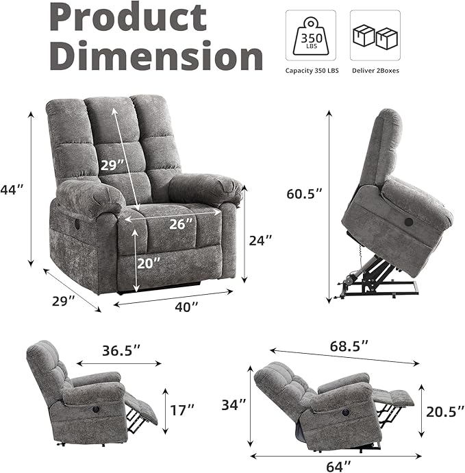 Oversized Power Lift Recliner Chair - Image 2
