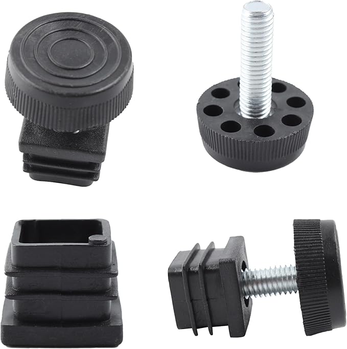8Pcs Adjustable Leveling Feet 25 x 25mm Square Insert Kit Furniture Glide - Image 3