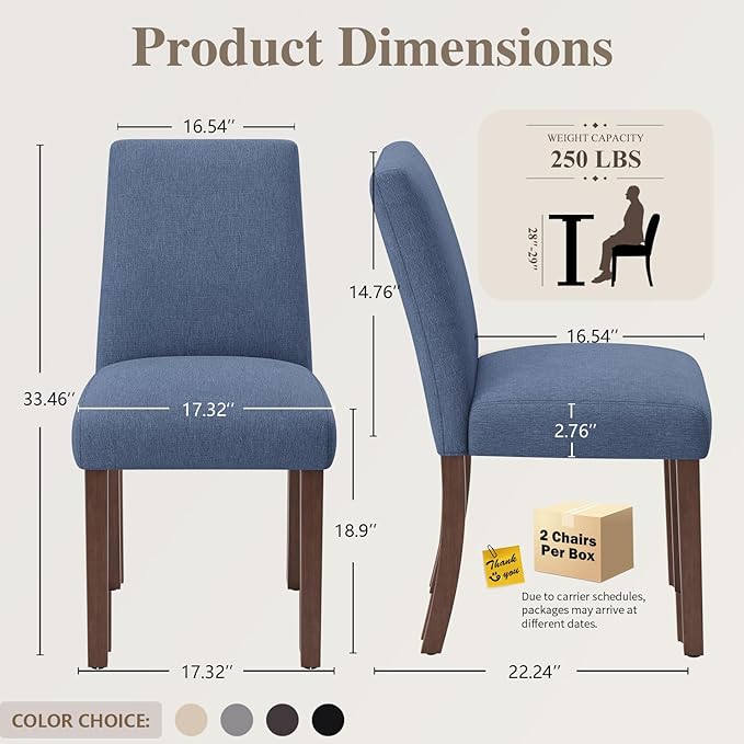 Dining Chairs Set of 4, Modern Dining Room Chairs - Image 2