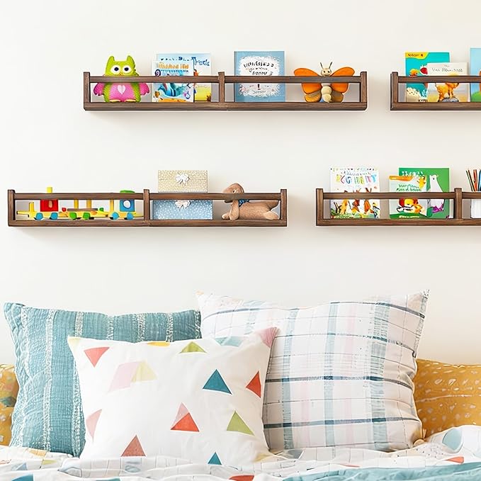 Fixwal Nursery Book Shelves, 32 Inch Floating Bookshelves - Image 6