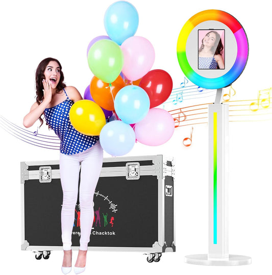 HARZHI Portable Photo Booth Compatible with Ipad 12.9in 10.9in 10.2in,for Ipad Photo Booth Shell Stand Stand Provide Chacktok PhotoBooth Software for Party and Wedding, Flight Case