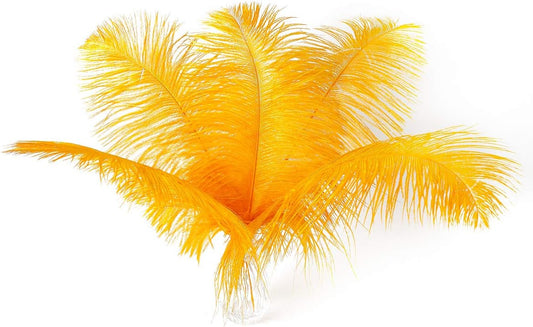 Ballinger Big Gold Ostrich Feathers - 24Pcs 12-14inch Large Feathers for Vase,Gatsby Party Centerpieces Mardi Gras and Home Decor