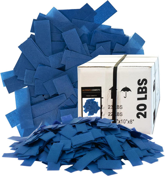 Ultimate Confetti, Dark Blue Biodegradable Confetti - Rectangular Flame-Resistant Tissue Paper Confetti for Cannon and Launcher use – Best for Gender Reveal, Parties, and Concerts - 20 lb, 320 oz
