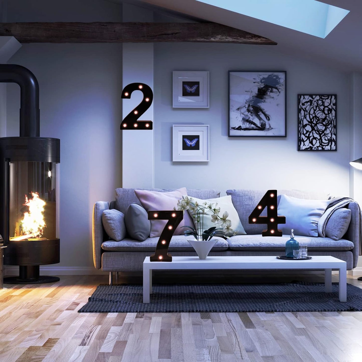 OYCBUZO Light Up Black Alphabet Marquee Number Sign LED Marquee Number Lights Sign for Night Light Home Bar Christmas Lamp Birthday Party Wedding Decoration 3