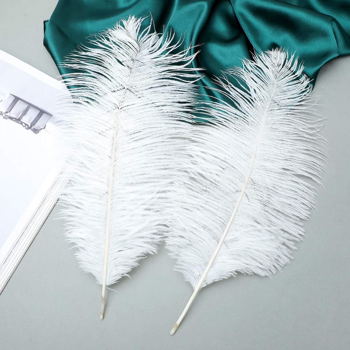 Ballinger Large White Ostrich Feathers - 24Pcs 12-14inch Large Feathers for Vase,Party Centerpieces,Wedding and Home Decor