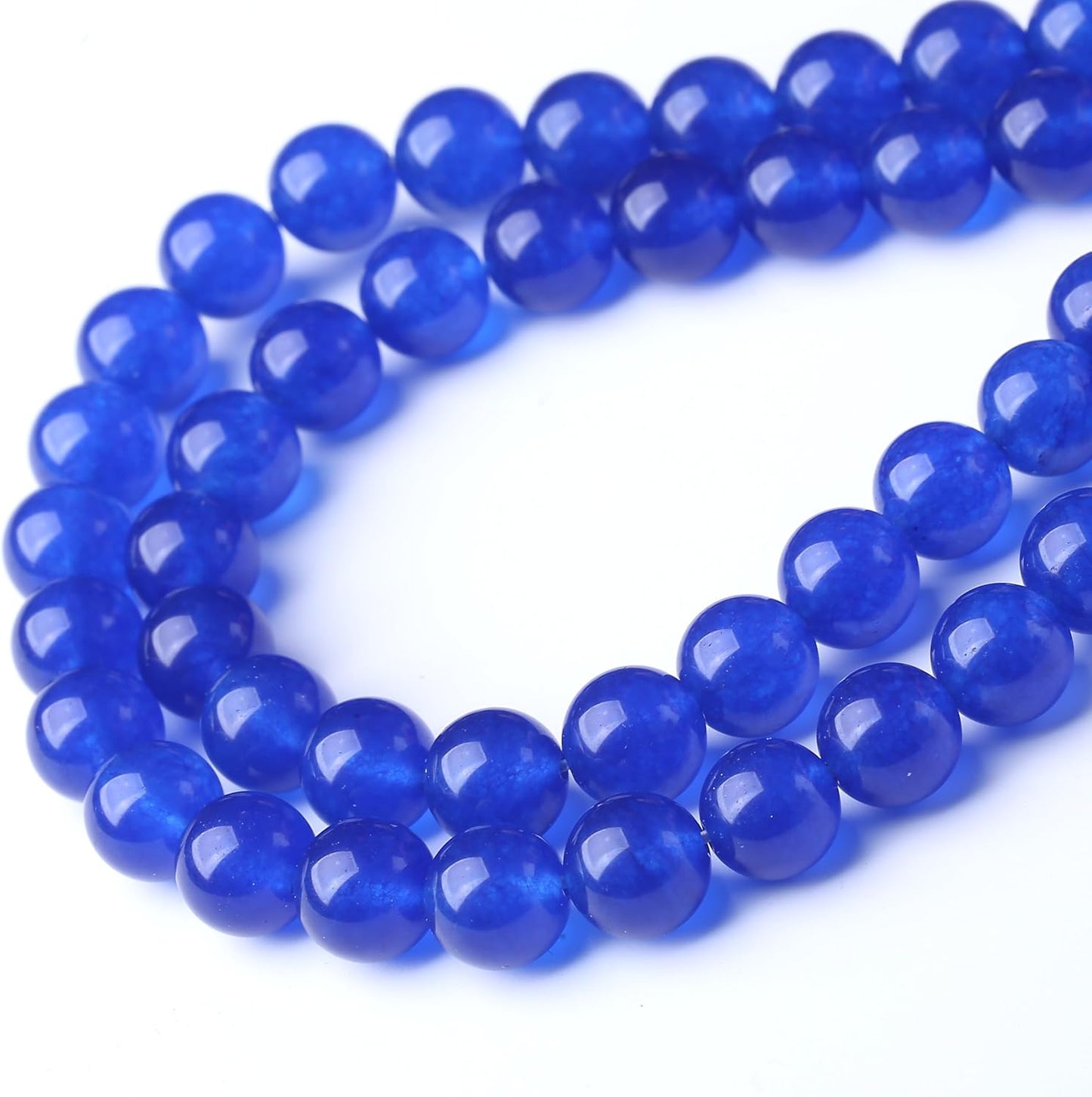 Mysterious Blue Chalcedony Stone Beads Gemstone Round Crystal Energy Jade Beads Stone Beads for Jewelry Making DIY Bracelet Necklace Jewelry Making 1 Strand 15.5inch 4MM