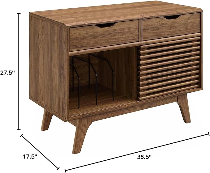 Modway Render Mid-Century Modern Vinyl Record Storage Display Cabinet, 37 Inch - Image 3