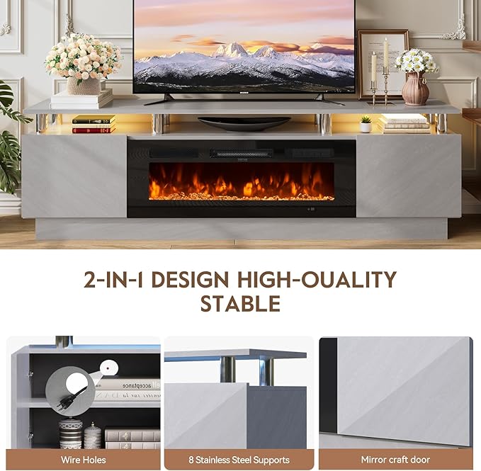 70" TV Stand for Living Room, Entertainment Center - Image 6