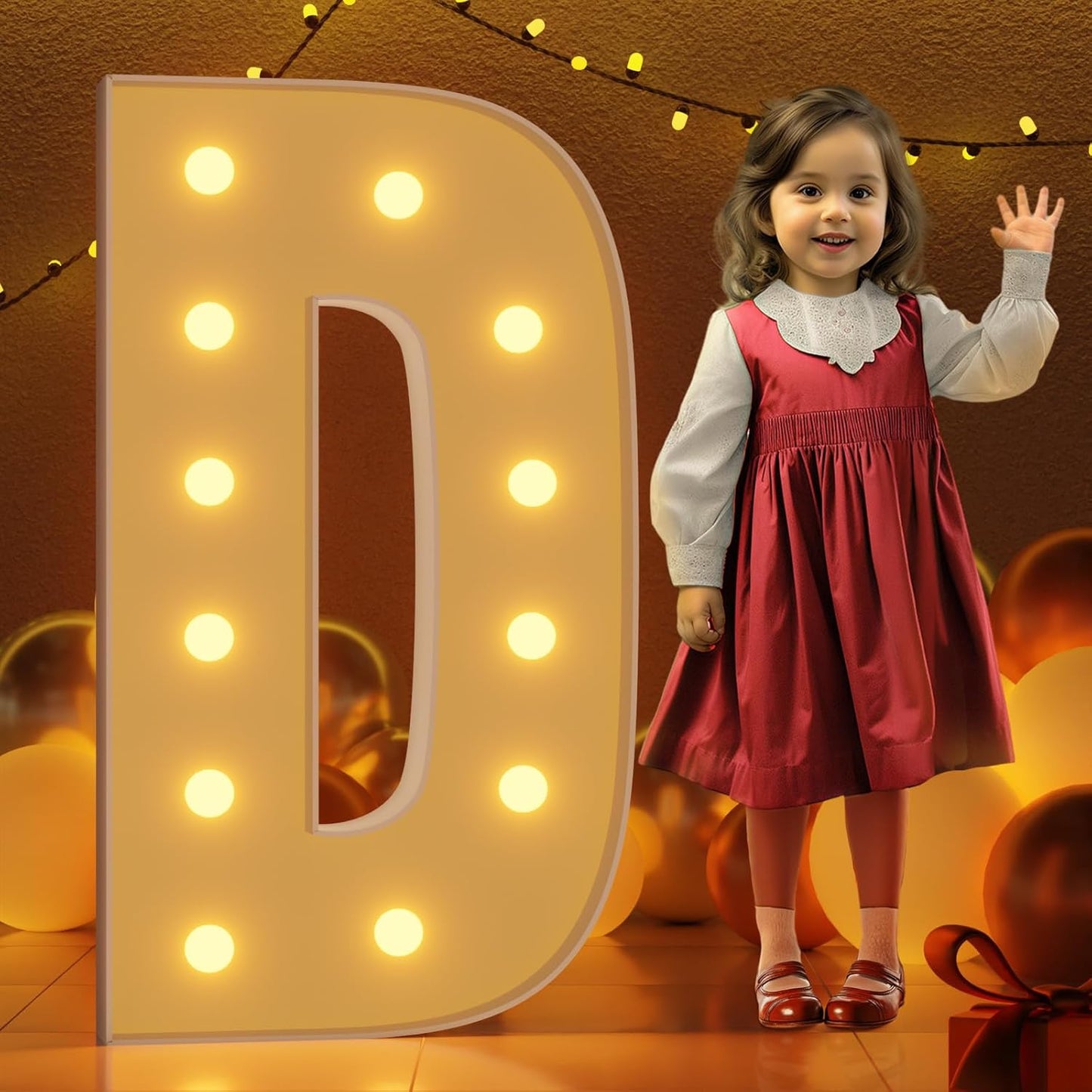 Marquee Letters 4 Feet Tall Large Light Up Letters D Happy Birthday Decorations Wedding Engagement Party Decor Yellow Light Birthday Decorations Balloon Arch Kit Foam Sign D