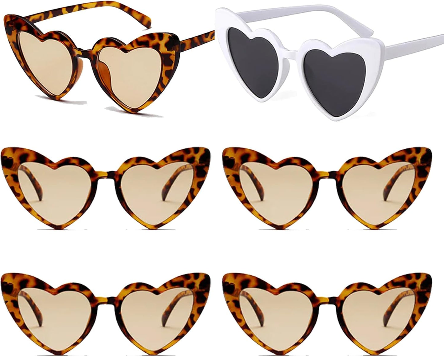 Bachelorette Party Favor Sunglasses 6 Pack,Retro Cat Eye Heart Sunglasses for Women,Bridesmaid Proposal Gifts