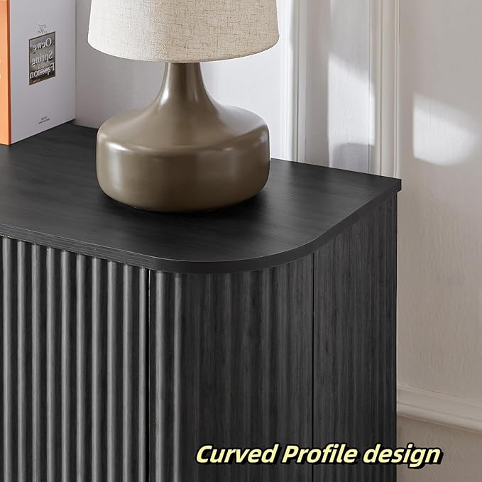 64'' Fluted TV Stand for TVs up to 75'', Modern Long Media Console - Image 7