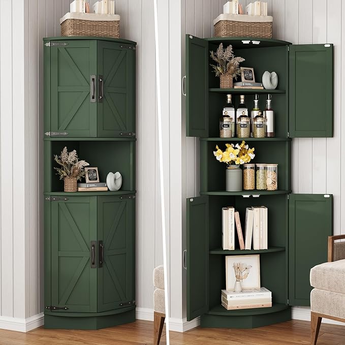 Vabches 64.8" Tall Farmhouse Corner Cabinet - Image 8