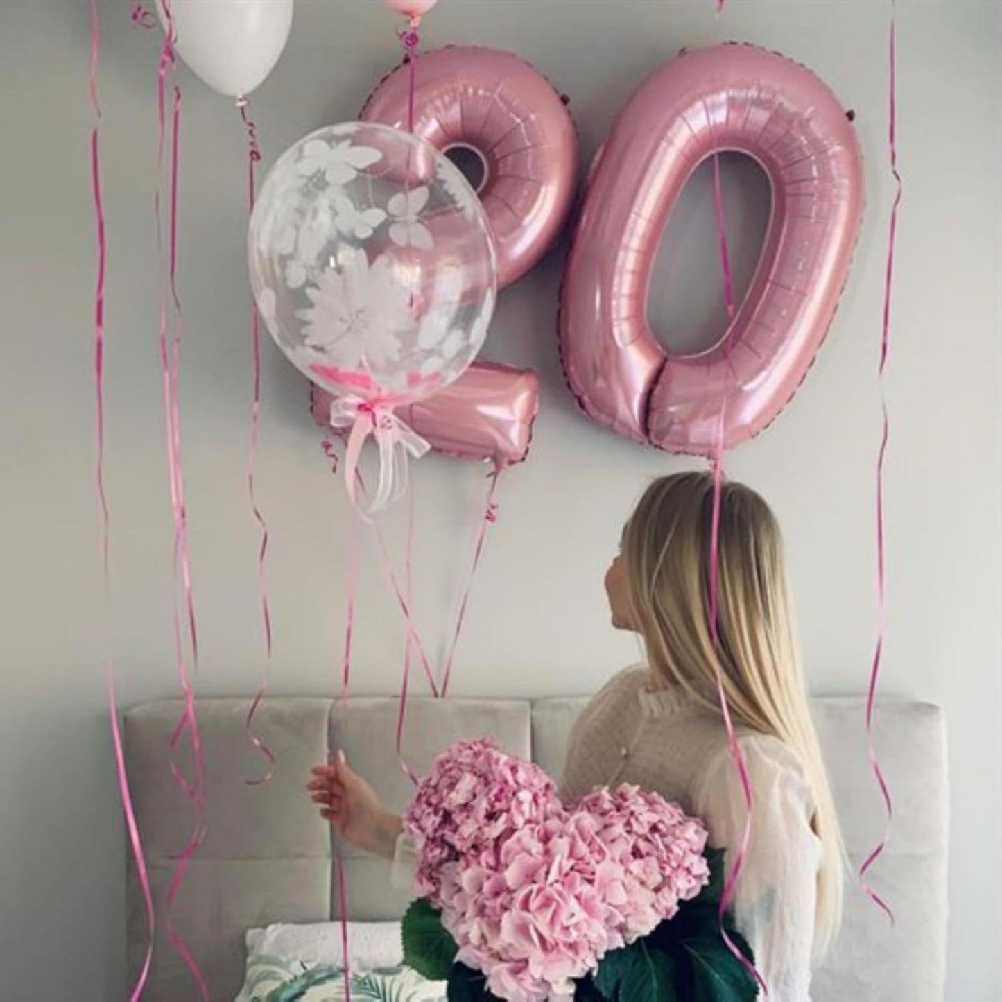 Light Pink Number 9 Balloon 40 Inch Big Self Inflating Foil Number Balloons 0-9 Pastel Pink Digital 9 Helium Balloon for 9th 19th Girls Birthday Party Graduation Anniversary Princess Party Decoration