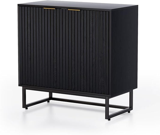 EYYTHUNG Fluted Cabinet with Storage, Sideboard Buffet Cabinet with Adjustable by EYYTHUNG