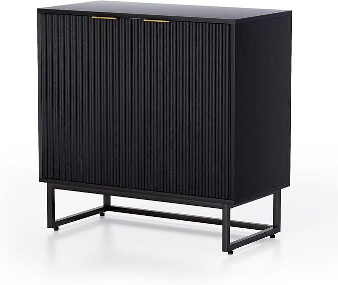 EYYTHUNG Fluted Storage Cabinet Sideboard Buffet Cabinet, Modern Accent Cabinets - Image 9