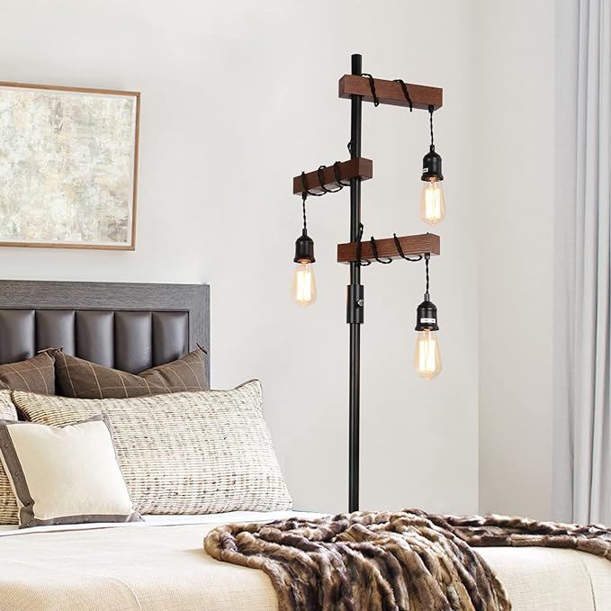 Dimmable Industrial Floor Lamp, Farmhouse Tree Floor Lamp, 68 Inch 3 Lights - Image 6