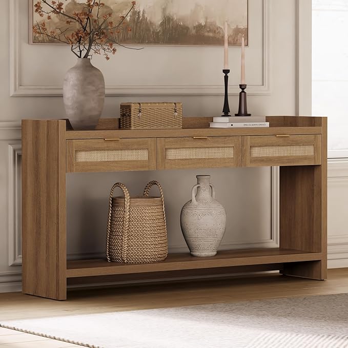 SICOTAS 60" Rattan Console Table - Image 8