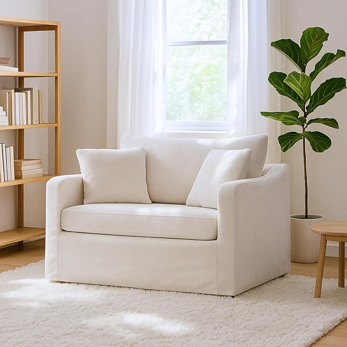Oversized Armchair, 43.9" W Chenille Single Sofa Modern Upholstered Deep Seat by Aortzio