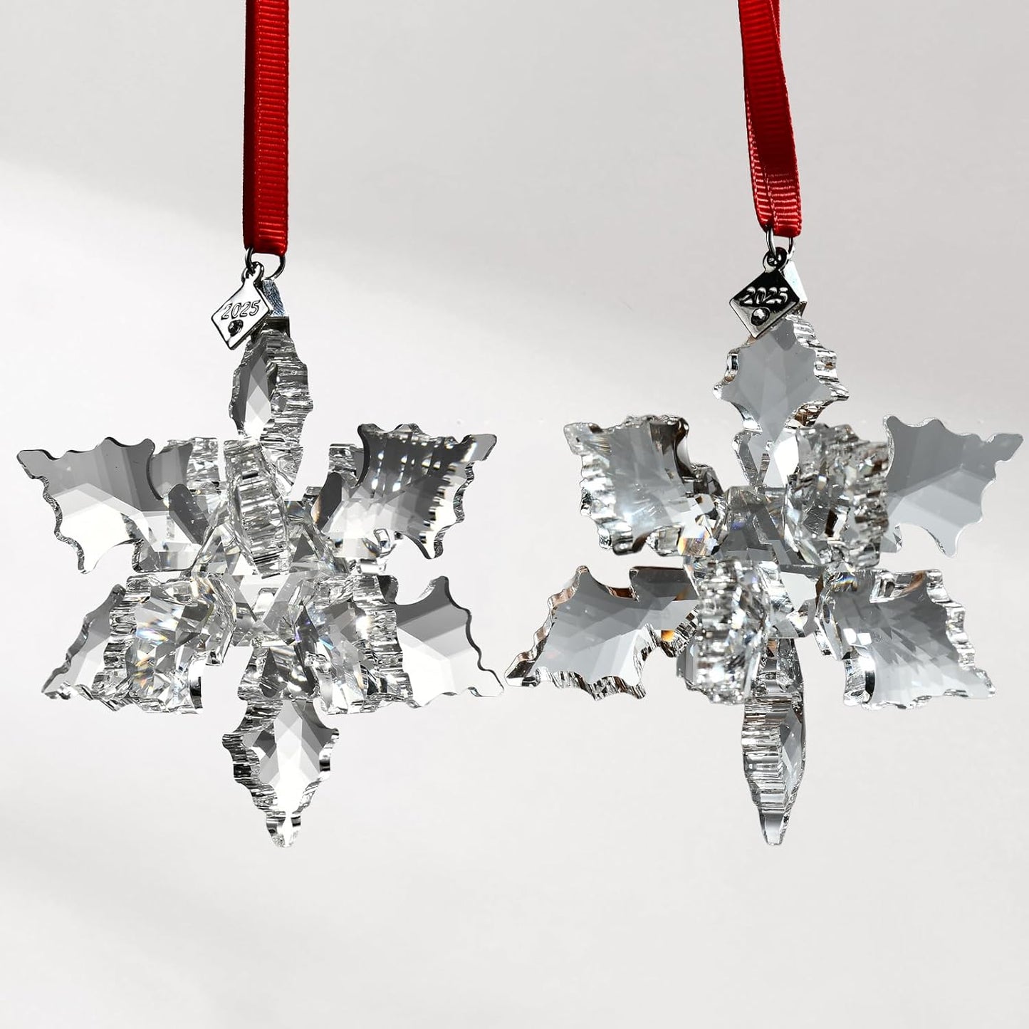 2025 Annual Edition 3D Crystal Snowflake Ornament Christmas Ornament Home Decor Gift (2025-Clear 3D)