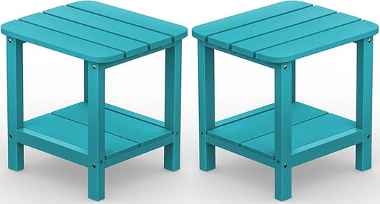 SERWALL Double Adirondack Side Table End Table Set of 2- Tiffany by SERWALL