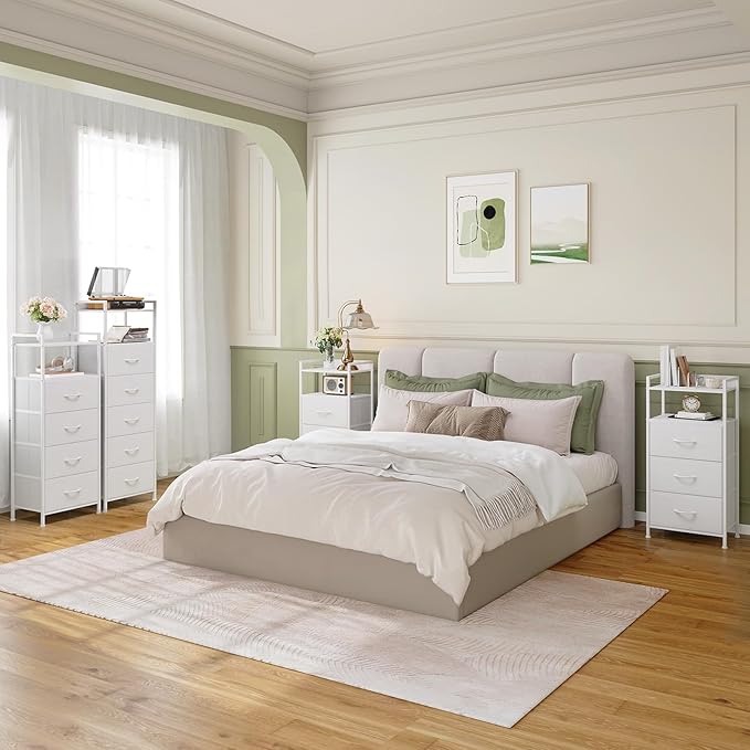 Somdot Tall Dresser for Bedroom, 5 Drawers Nightstand Vertical Storage Tower - Image 2