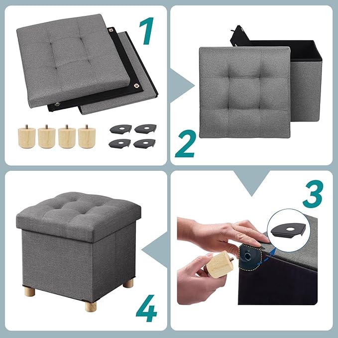 BRIAN & DANY Ottoman with Storage, Small Storage Ottoman - Image 3