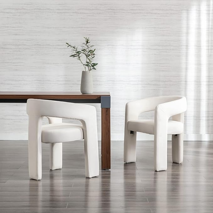 RIVOVA Modern Barrel Dining Chair, Velvet Upholstered Accent Side Chair - Image 7