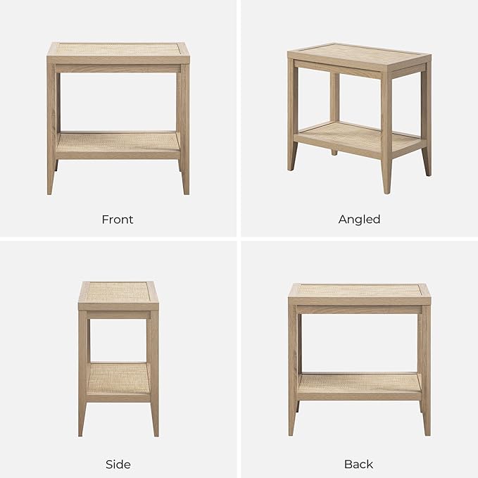 SICOTAS Rattan Nightstand Bedside Table - Image 7
