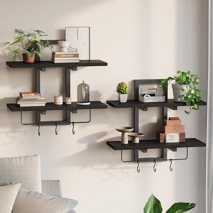 Creso hom Floating Shelves, Hanging Bathroom Shelves 2-Tier, Wall Mounted - Image 4