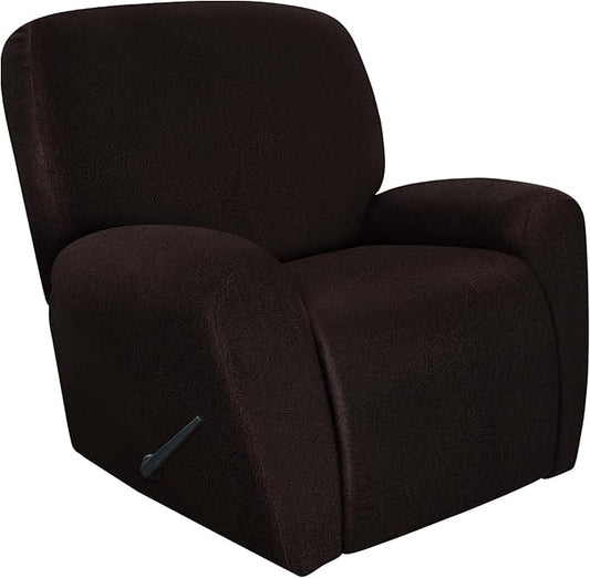 ANARACHON Recliner Chair Covers Leather Look, 4 Pieces Recliner Covers Non Slip by ANARACHON