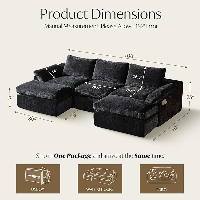 Vamcheer U Shaped Cloud Couch - Image 2