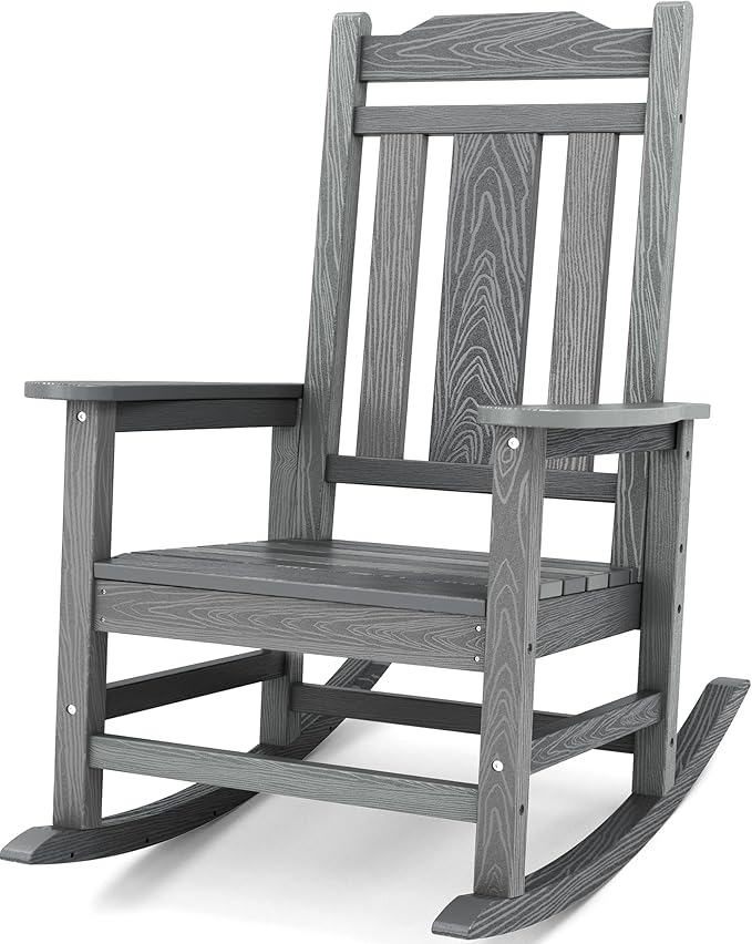 SERWALL Oversized Outdoor Rocking Chair, All Weather Patio Rocking Chair by SERWALL