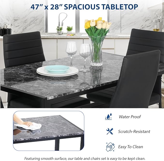 FDW Dining Table Set Dining Room Table Set - Image 5