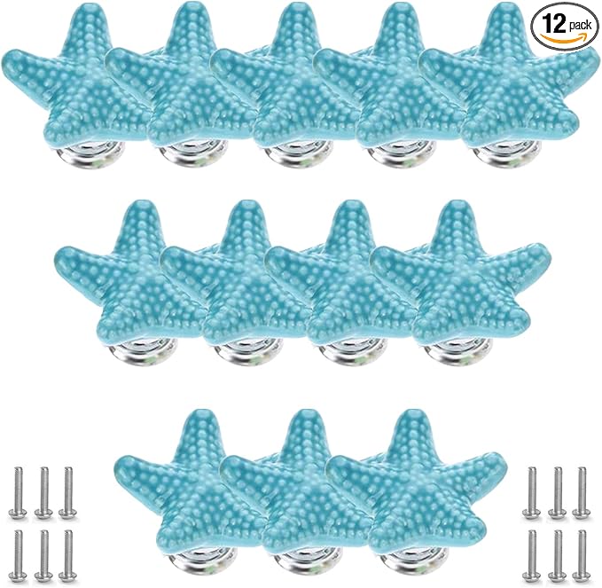Starfish Drawer Knobs Coastal Kitchen Cabinet Knos Beach Themeb Knob Ceramic by Brosay
