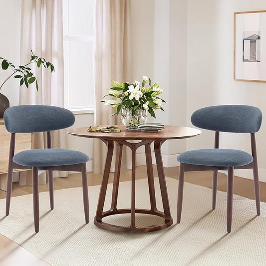 COLAMY Wooden Dining Chairs Set of 2, Modern Fabric Upholstered Dining Room by COLAMYHOME