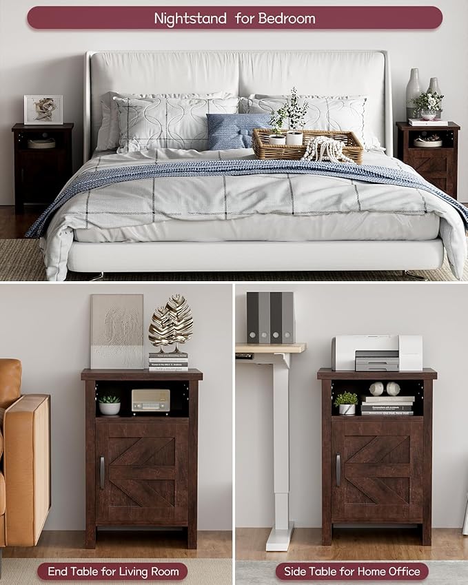 YESHOMY Farmhouse Modern Nightstand - Image 8
