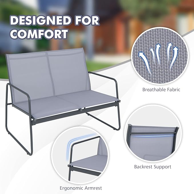 Tangkula 4 Pieces Patio Furniture Set, Outdoor Conversation Set - Image 5