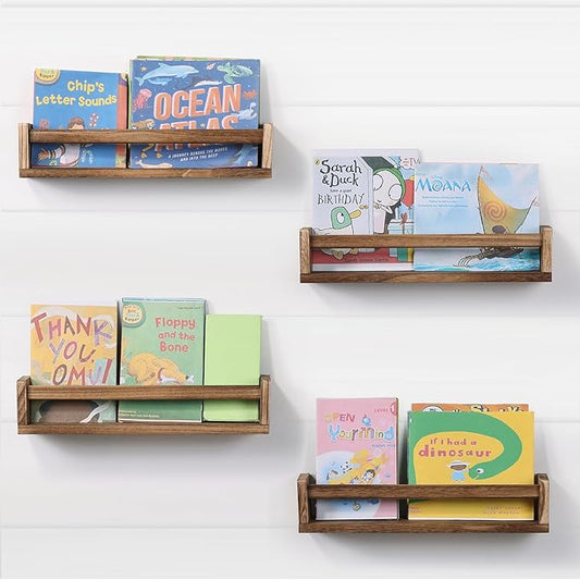 Nursery Room Shelves Set of 4, Wood Floating Book Shelves by DUICIRXismadeforlove%EF%BC%81