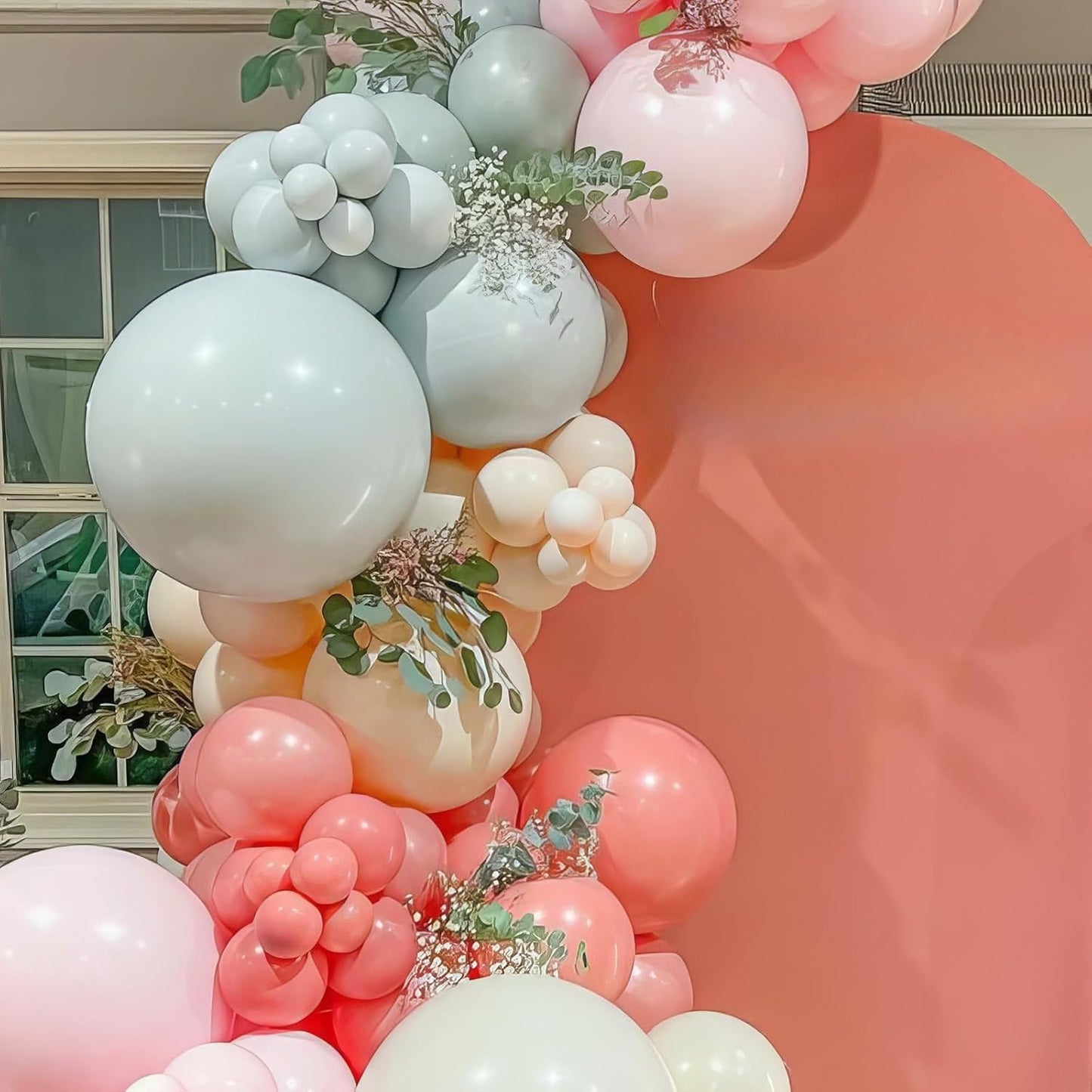 Dusty Pink Blue Balloons, Pink Blue Balloons, Silver White Rose Gold Blue Balloon, Clear Star Print Balloon for Birthday Gender Reveal Baby Shower Party Wedding Bridal Shower Bachelorette Supplies