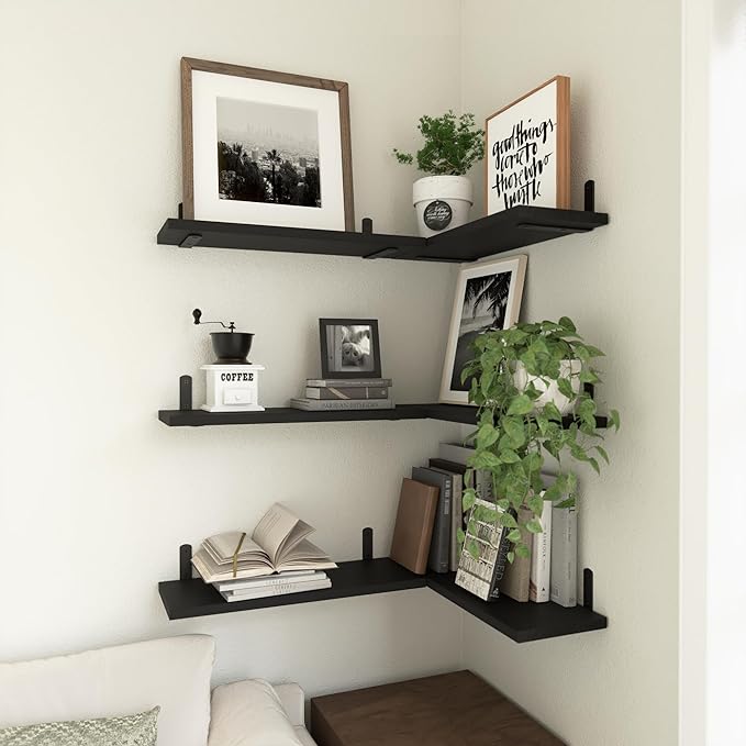 WOPITUES Wood Floating Shelves Set of 6, Shelves - Image 5