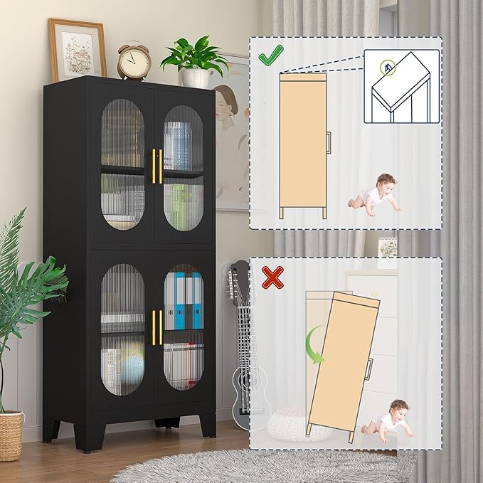 GAIOUS Black Kitchen Pantry Cabinet, Pantry Storage Cabinet - Image 3