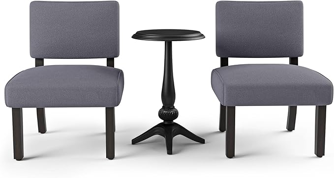 Furniture of America Jetson Wood 3-Piece Accent Table and Chair Set in Gray - Image 2